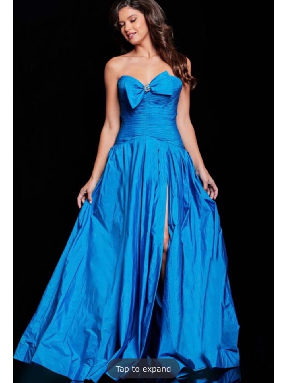 NWOT Jovani Size 4 Strapless Royal Blue Evening Gown with Front Slit